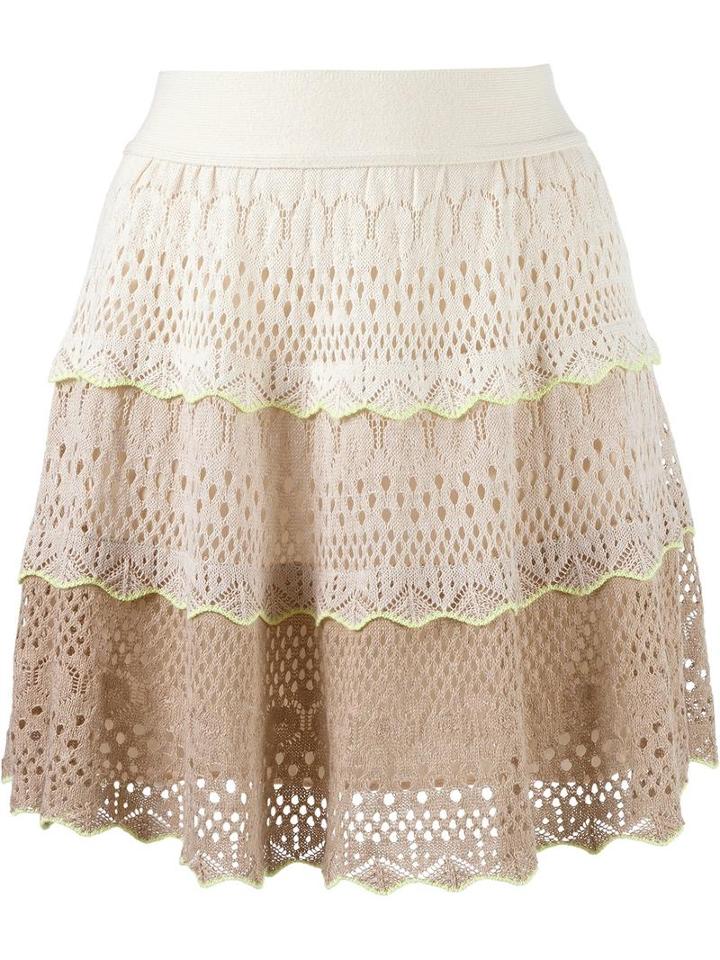 Cecilia Prado Knit Flared Skirt, Women's, Size: Medium, Nude/neutrals, Cotton/acrylic