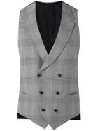 Caruso Plaid Double Breasted Waistcoat - Grey