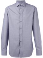 Armani Collezioni Woven Button Down Shirt, Men's, Size: 43, Blue, Cotton