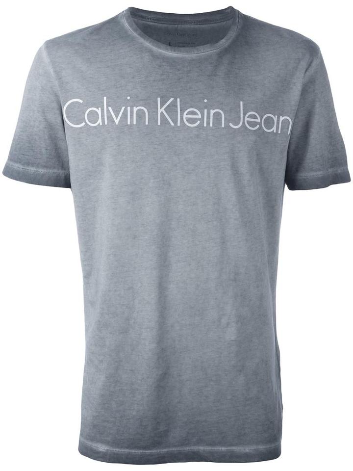 Calvin Klein Jeans Logo Print T-shirt, Men's, Size: Xxl, Grey, Cotton