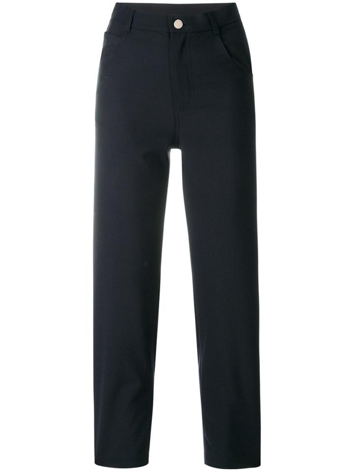 Roseanna Cropped High-waist Trousers - Blue