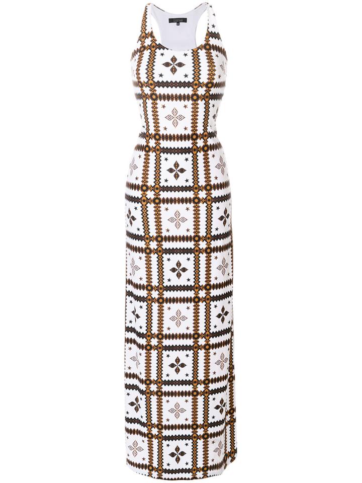 Fisico Print Fitted Maxi Dress - White