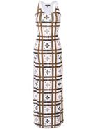 Fisico Print Fitted Maxi Dress - White