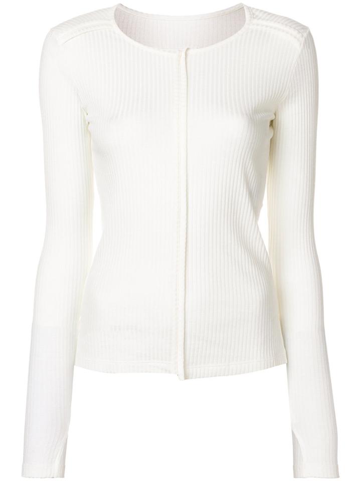 Mm6 Maison Margiela Round Neck Cardigan - White