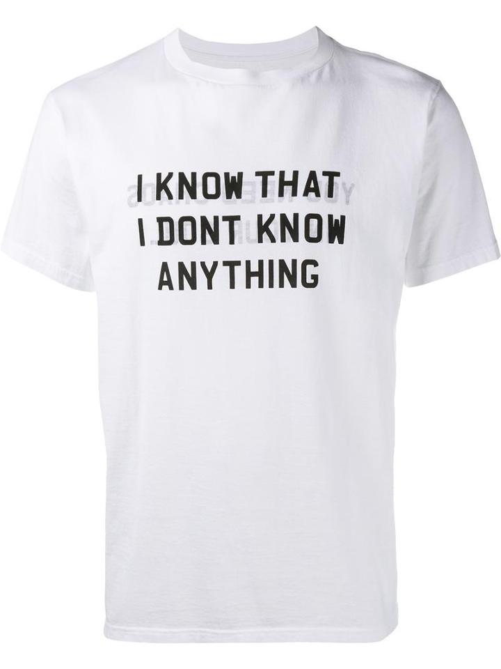 Uniform Experiment Quote Print T-shirt, Men's, Size: 1, White, Cotton