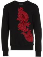 Alexander Mcqueen Embroidered Cotton Sweatshirt - Black