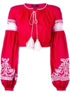 Wandering - Embroidered Blouse - Women - Cotton - 42, Red, Cotton
