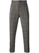 Etro Plaid Tapered Trousers, Men's, Size: 48, Grey, Silk/acetate/viscose/wool