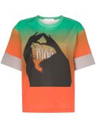 Chloé Graphic Print Ombre Cotton T-shirt - Green