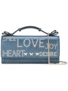 Red Valentino 'love' Crossbody Bag, Women's, Blue, Calf Leather/metal (other)