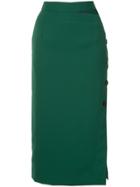 Le Ciel Bleu Button Detail Pencil Skirt - Green