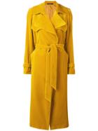 Tagliatore Belted Trench Coat - Yellow