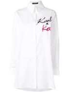Karl Lagerfeld Karl X Kaia Logo Poplin Shirt - White
