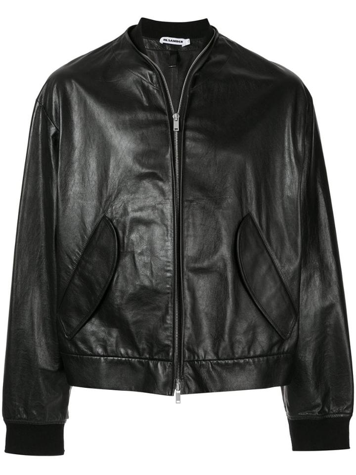 Jil Sander Zipped Bomber Jacket - Black