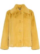Burberry Teddy Faux Fur Coat - Yellow & Orange