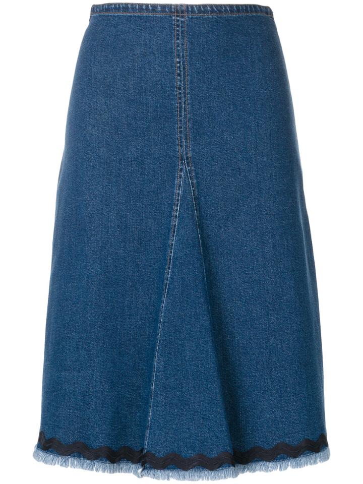 See By Chloé Ric-rac Trim Denim Skirt - Blue