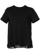 Sacai Tiered Mesh Trim T-shirt - Black