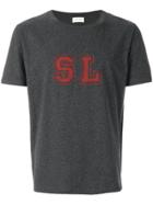 Saint Laurent Chest Print T-shirt - Grey