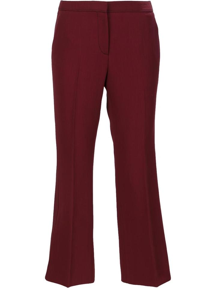 Burberry Cropped Trousers, Women's, Size: 42, Red, Wool/silk