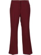 Burberry Cropped Trousers, Women's, Size: 42, Red, Wool/silk