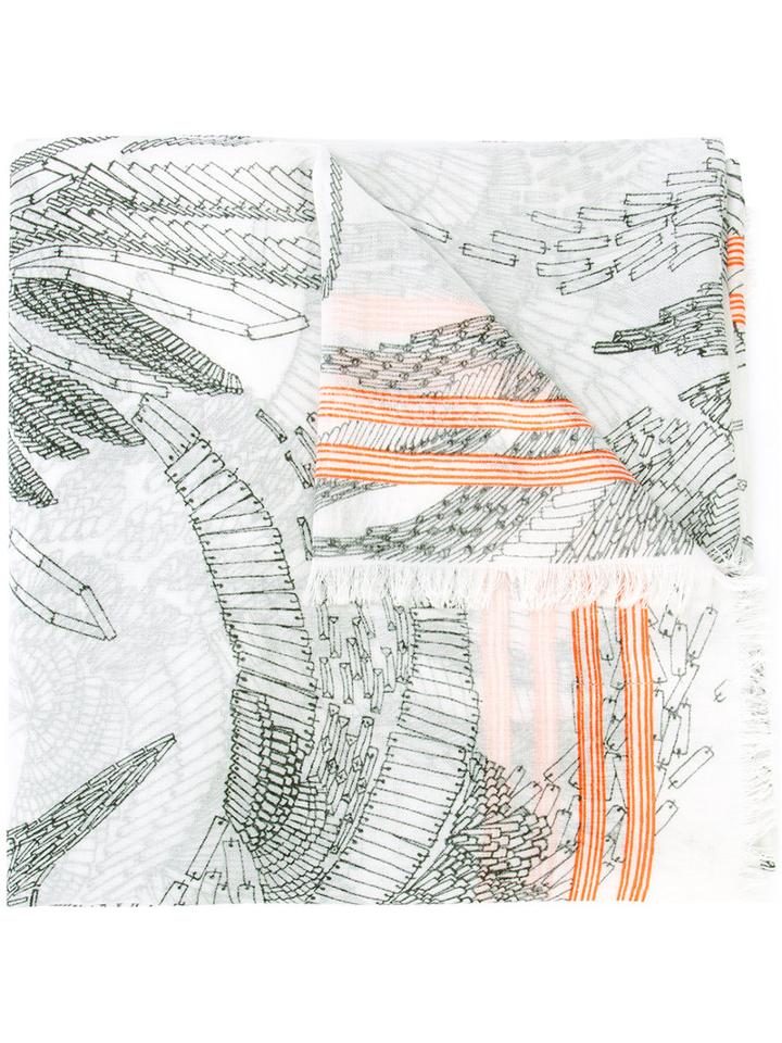 Barbara Bui - Printed Scarf - Women - Modal/cashmere - One Size, White, Modal/cashmere