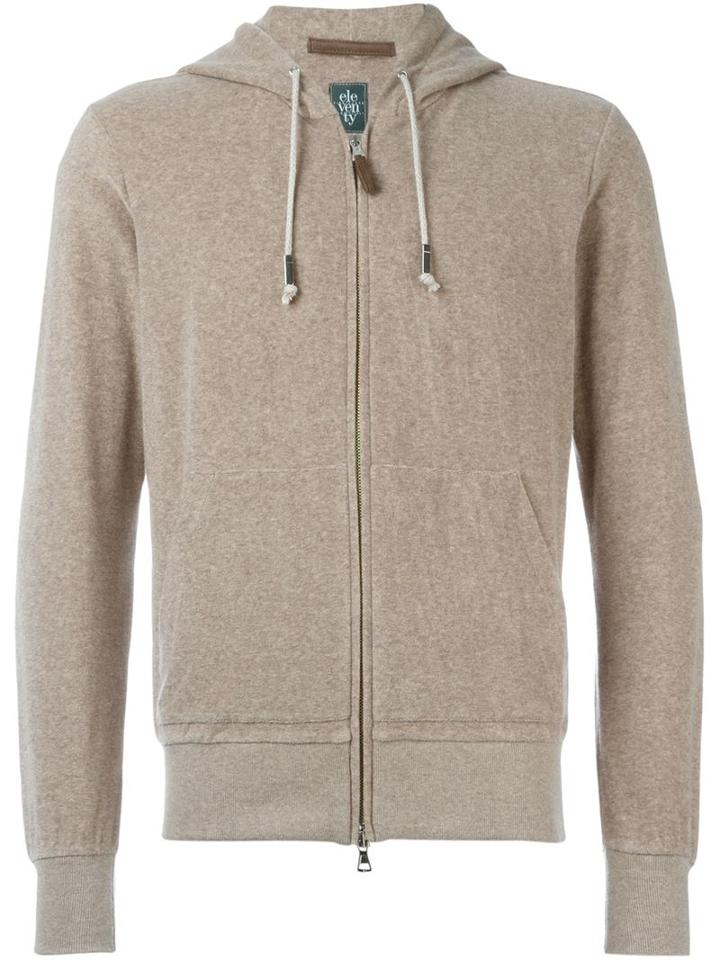 Eleventy Zip Hoodie, Men's, Size: Medium, Nude/neutrals, Cotton/polyamide