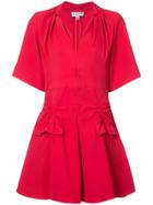 Carven Stitch And Pocket Detailed Mini Dress - Red