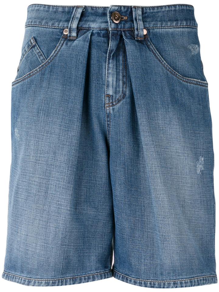 Brunello Cucinelli - Denim Shorts - Women - Cotton - 38, Blue, Cotton