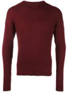Ami Alexandre Mattiussi - Oversize Crew Neck Sweater - Men - Wool - M, Red, Wool