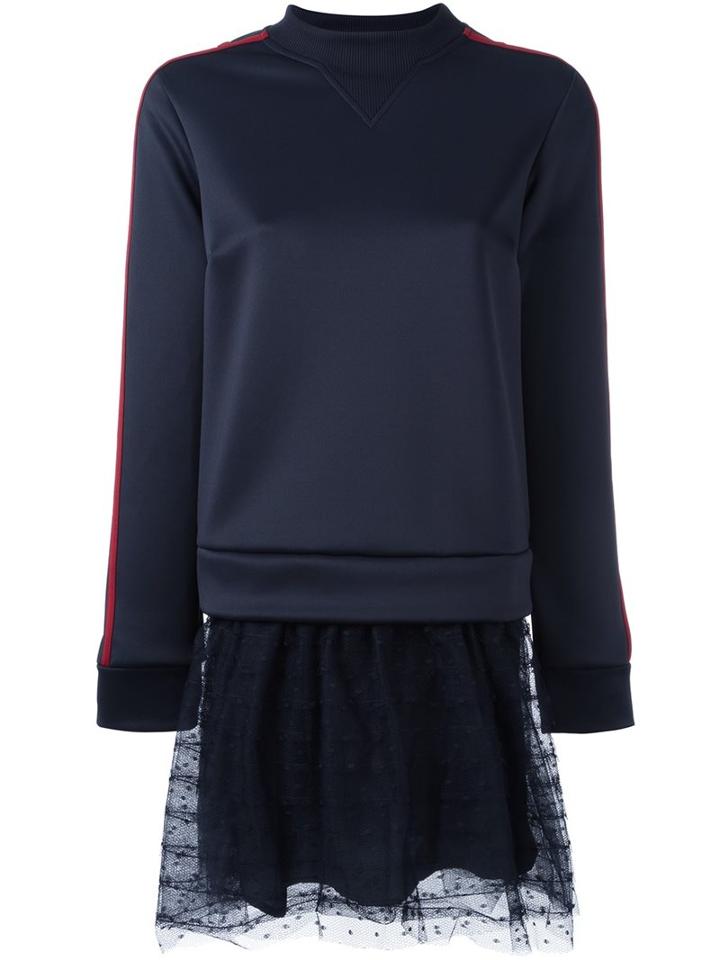 Red Valentino Scuba Top Mini Dress, Women's, Size: Small, Blue, Polyester