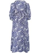 Lisa Marie Fernandez Rosie Off-shoulder Floral Linen Maxi Dress - Blue