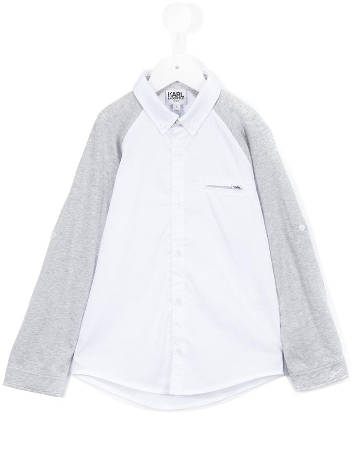 Karl Lagerfeld Kids Jersey Sleeve Shirt, Boy's, Size: 6 Yrs, White