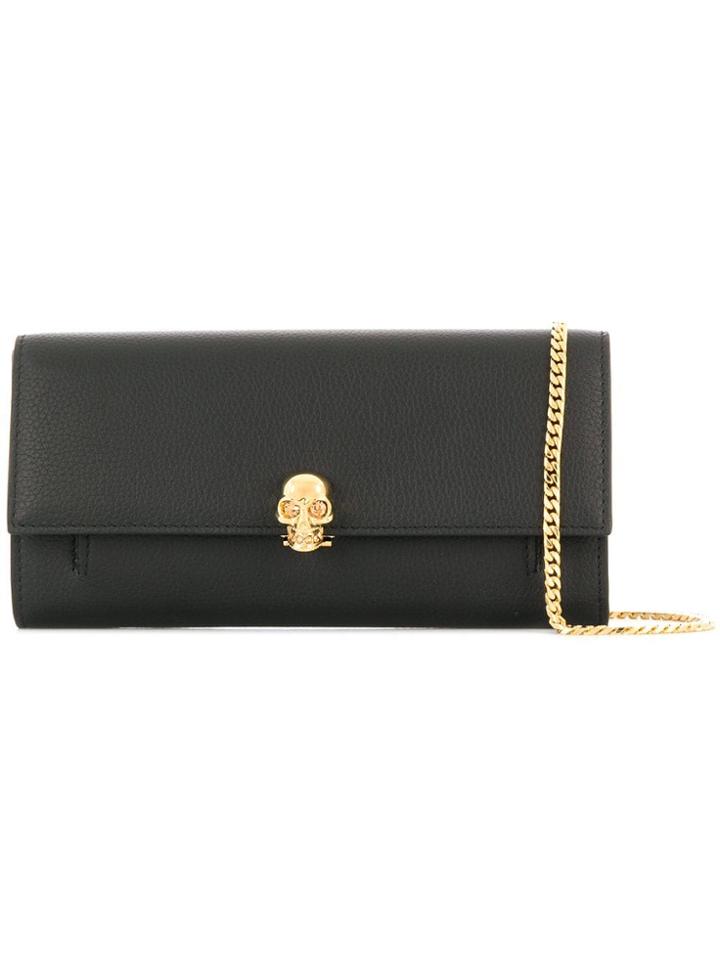 Alexander Mcqueen Skull Wallet On Chain - Black