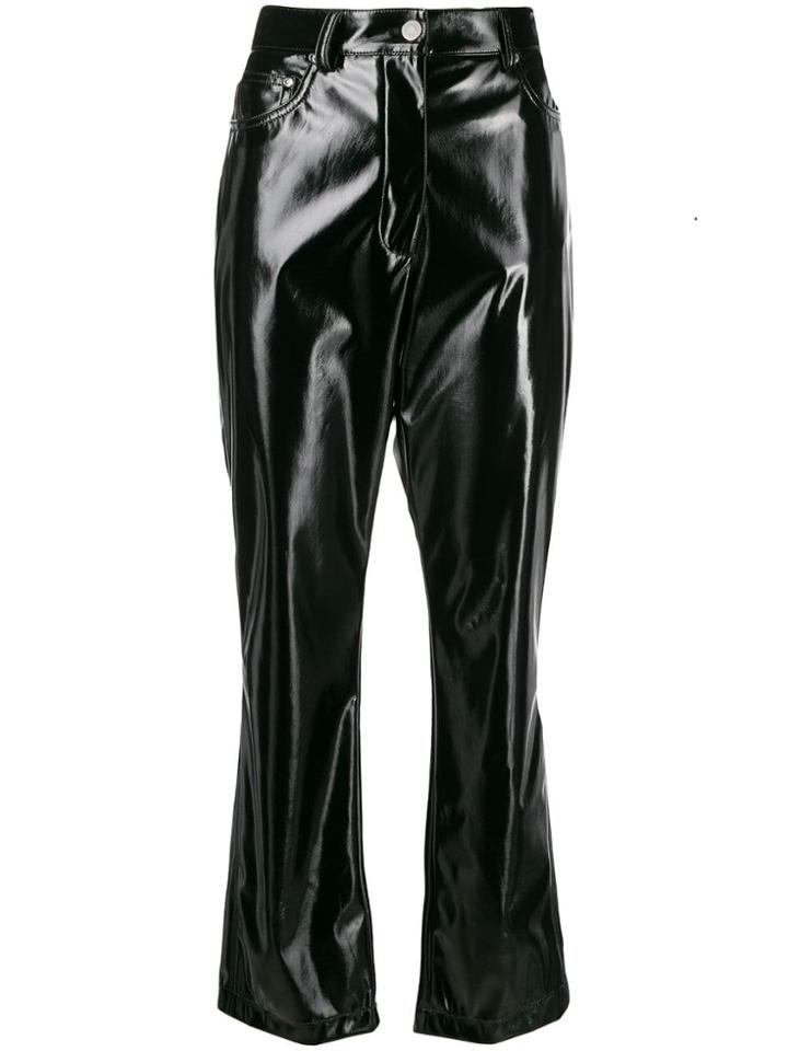 Msgm Glossy Straight Trousers - Black