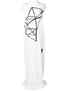 Rick Owens Drkshdw Geometric Print Dress - White