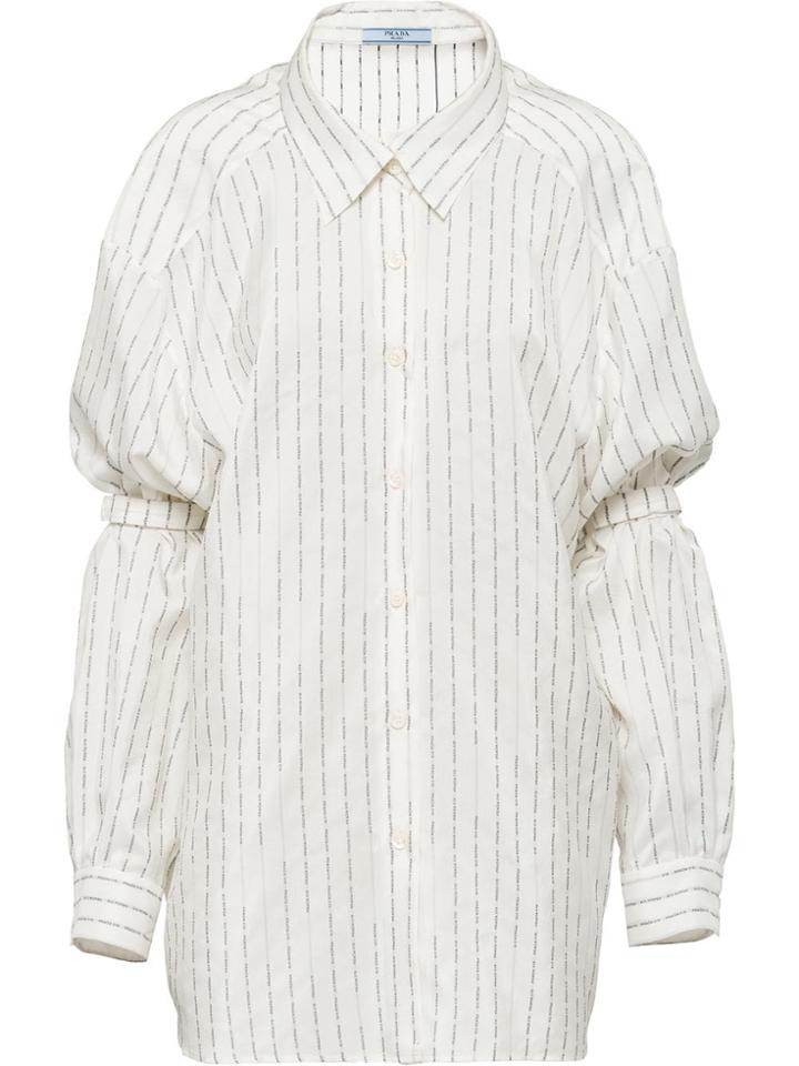 Prada Pongé Shirt With Shoulder Straps - White