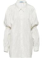 Prada Pongé Shirt With Shoulder Straps - White