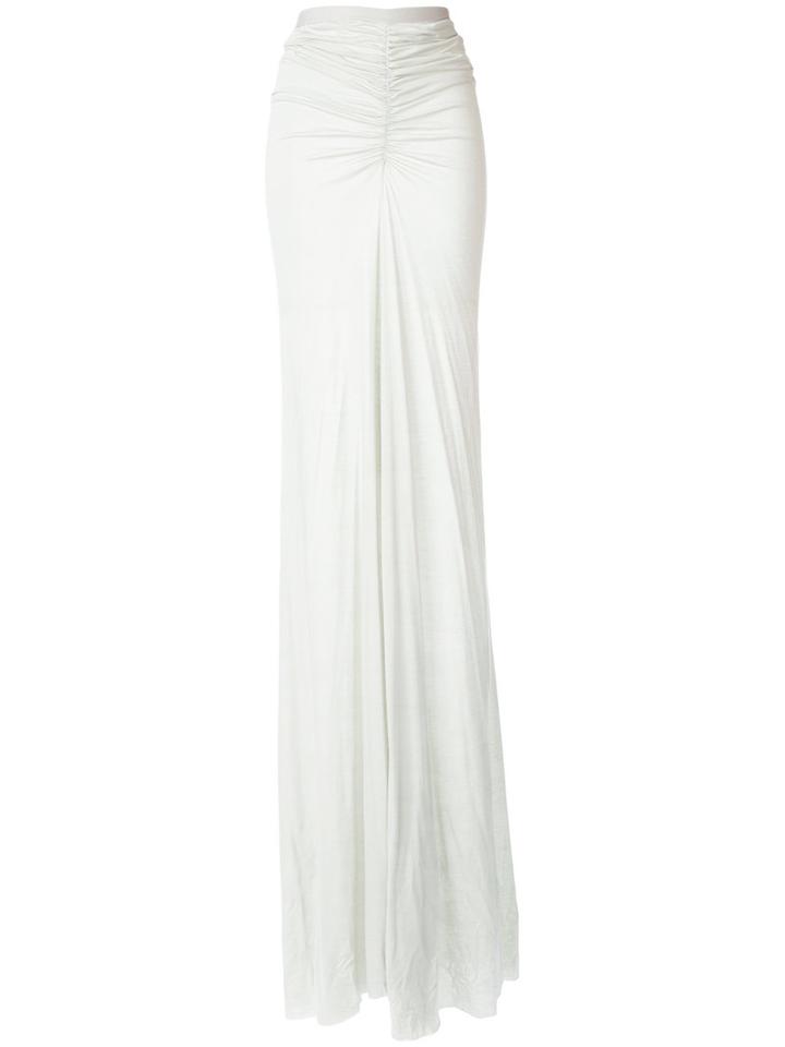 Rick Owens Lilies - Ruhed Maxi Skirt - Women - Cotton/polyamide/viscose - 40, Women's, Grey, Cotton/polyamide/viscose