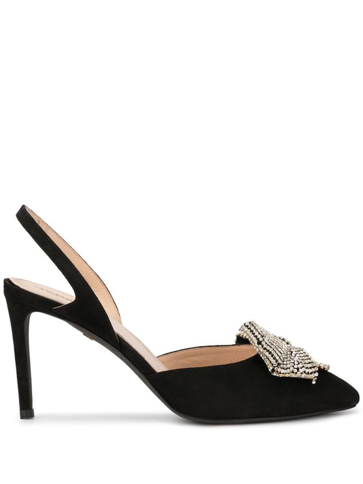 Giambattista Valli Bow Detail Slingback Pumps - Black