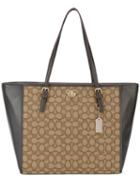 Coach - Turnlock Tote - Women - Cotton/calf Leather - One Size, Brown, Cotton/calf Leather