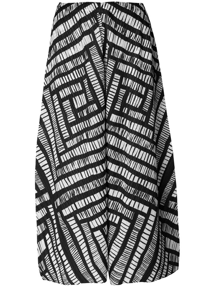 Pleats Please By Issey Miyake Cropped Pleated Patterned Trousers -