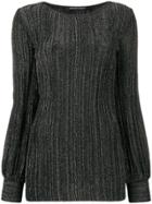 Antonino Valenti Glitter Ribbed Top - Black