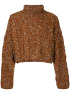 Yohji Yamamoto Vintage Turtleneck Cropped Jumper - Brown
