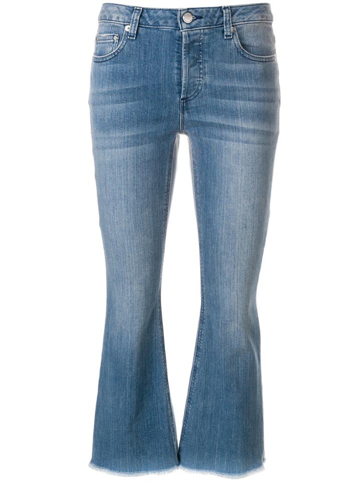 Michael Michael Kors Cropped Mid-rise Flared Jeans - Blue