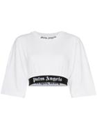 Palm Angels White Mid Sleeve Crop Top