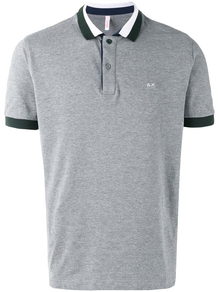 Sun 68 Contrast Polo Shirt, Men's, Size: Xxxl, Grey, Cotton/spandex/elastane