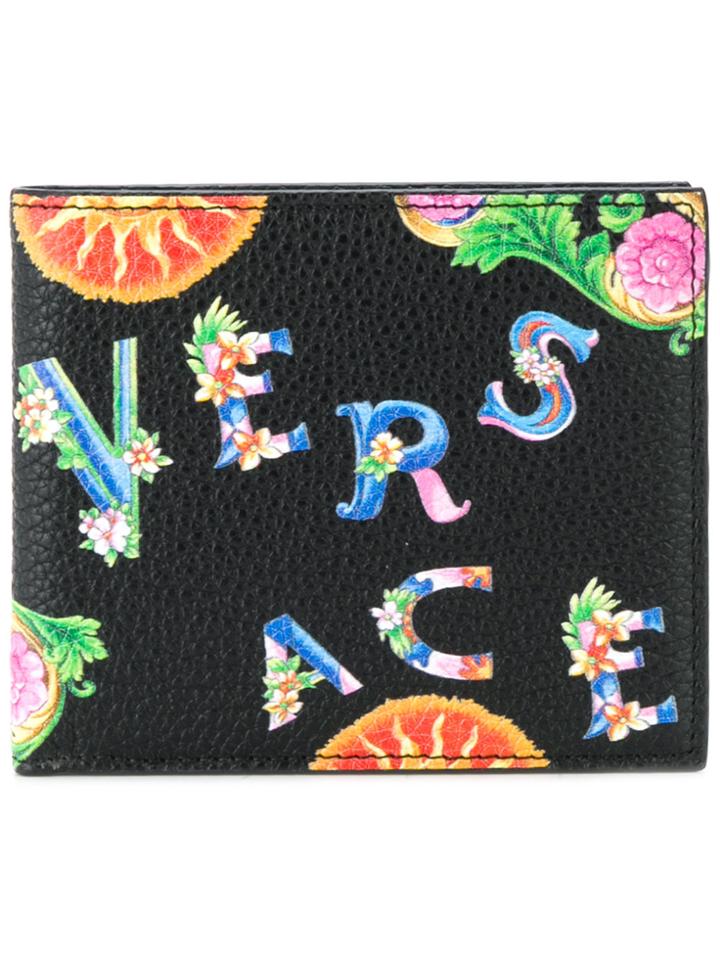 Versace Beverly Palm Bi-fold Wallet - Black