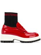 Miu Miu Sock Insert Loafers - Red