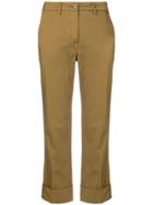 Fay Cropped Slim-fit Trousers - Brown