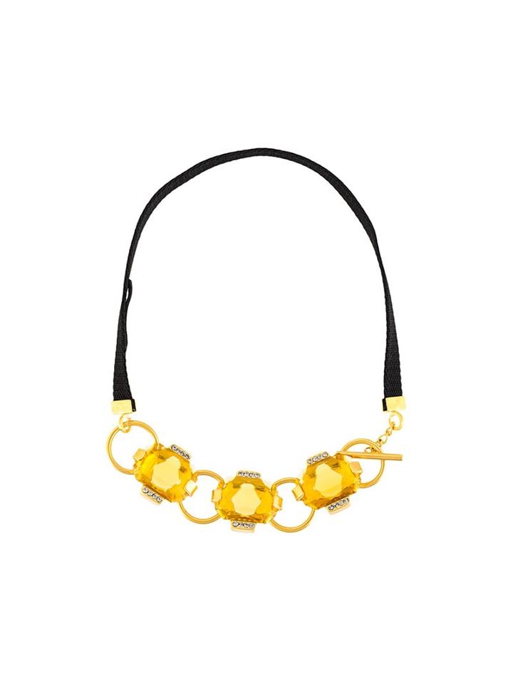 Marni Embellished Choker Necklace, Women's, Yellow/orange